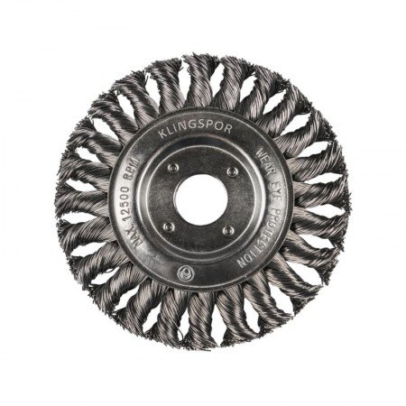Metalinis šepetys KLINGSPOR BR 600 Z 125x14x22,23mm-Šepečiai kampiniams šlifuokliams-Šepečiai-Klingspor-irankiai-darbui