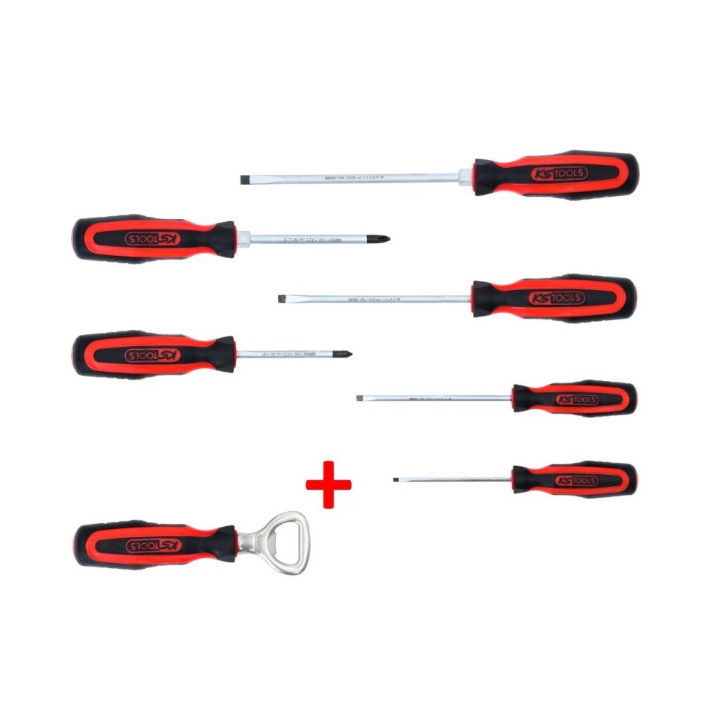6 dalių atsuktuvų rinkinys KS TOOLS su priedu-Atsuktuvų rinkiniai-Atsuktuvai-KsTools-irankiai-darbui