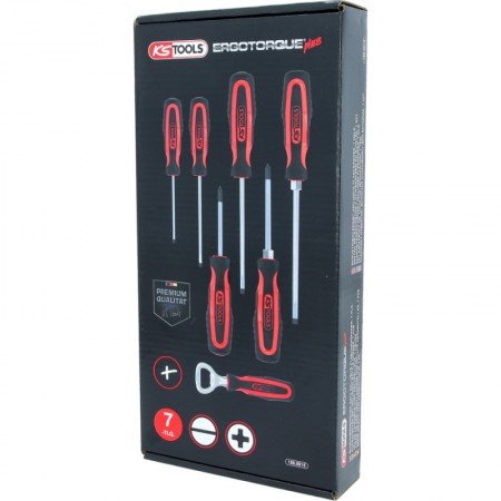 6 dalių atsuktuvų rinkinys KS TOOLS su priedu-Atsuktuvų rinkiniai-Atsuktuvai-KsTools-irankiai-darbui