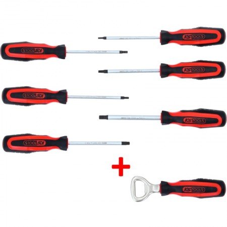 6 dalių atsuktuvų rinkinys KS TOOLS Torx su priedu-Atsuktuvų rinkiniai-Atsuktuvai-KsTools-irankiai-darbui