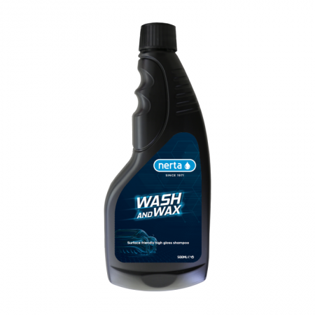 Automobilio plovimo šampūnas su vašku NERTA Wash&Wax 500ml-Automobilių plovimo chemija-Plovimo chemija-Nerta-irankiai-darbui