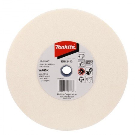 Galandimo diskas 205x19x15,88mm WA60K RST/metalui-Galandimo staklės-Medžio ir metalo staklės-Makita Accessories-irankiai-darbui