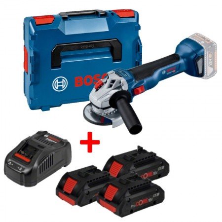 Akumuliatorinis kampinis šlifuoklis BOSCH GWS 18V-10 LB su priedais-Akumuliatoriniai šlifuokliai-Akumuliatoriniai įrankiai-Bosch