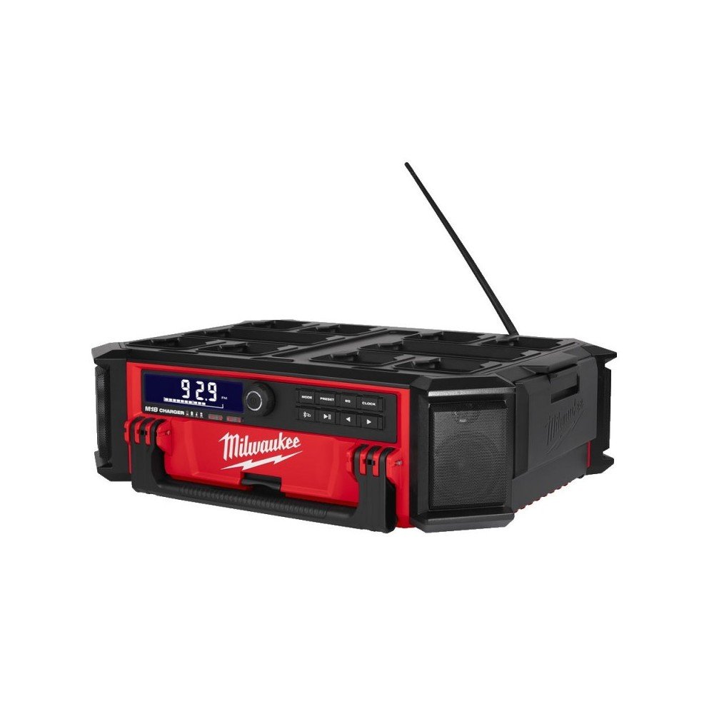 Radijas-įkroviklis MILWAUKEE M18 PRCDAB+-0 Packout-Radijo imtuvai, kolonėlės-Akumuliatoriniai įrankiai-Milwaukee-irankiai-darbui