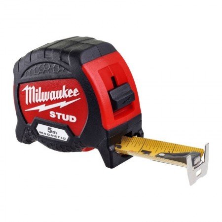 Profesionali ruletė su magnetu MILWAUKEE STUD gen2, 5 m su priedu-Ruletės-Matavimo įrankiai-Milwaukee Accessories-irankiai-darbu