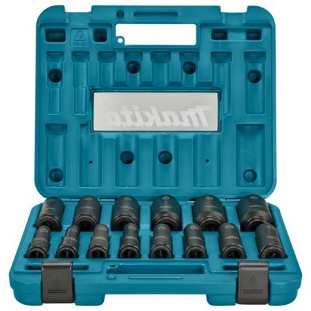 1/2" smūginių sukimo galvučių rinkinys MAKITA E-16586, 14vnt.-Galvutės, galvučių rinkiniai-Autoserviso įranga-Makita Accessories