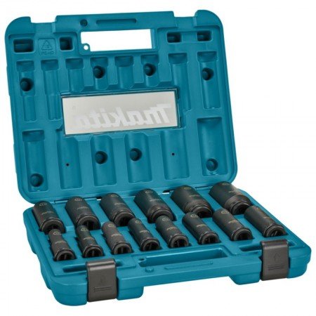 1/2" smūginių sukimo galvučių rinkinys MAKITA E-16586, 14vnt.-Galvutės, galvučių rinkiniai-Autoserviso įranga-Makita Accessories