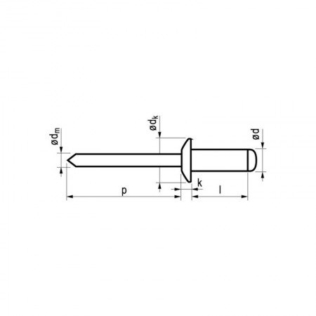Kniedės MASTERFIX 1031 3,2x12mm, 50vnt.-Kniedės-Kniedikliai-Masterfix-irankiai-darbui