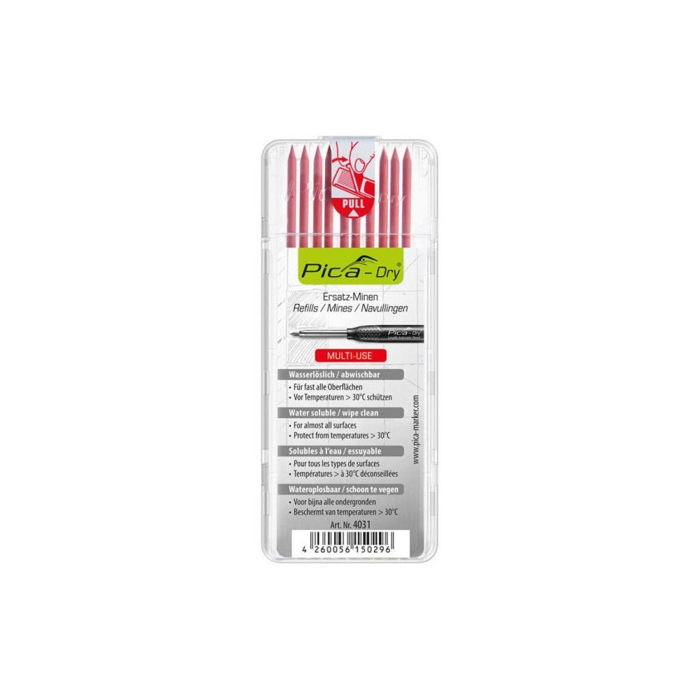 Grafitinės šerdys PICA raudonos 2,8mm, 10vnt.-Žymekliai-Matavimo įrankiai-PICA-irankiai-darbui Grafitinės šerdys PICA raudonos 2,8mm, 10vnt.-Žymekliai-Matavimo įrankiai-PICA-irankiai-darbui