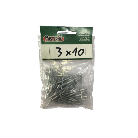 Kniedės MASTERFIX 1031 3x10mm, 50vnt.-Kniedės-Kniedikliai-Masterfix-irankiai-darbui