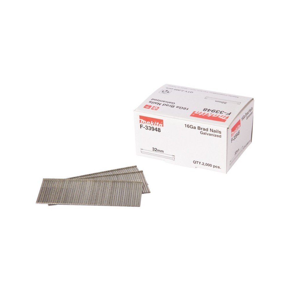 Smeigės MAKITA 16Ga 1,6x32mm, 2000vnt.-Vinutės-Akumuliatoriniai kniedikliai, viniakalės-Makita Accessories-irankiai-darbui