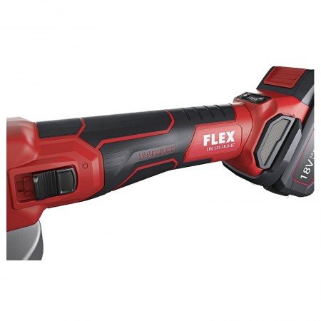 Akumuliatorinis kampinis šlifuoklis FLEX LBE 125 18.0-EC/5.0 Set-Akumuliatoriniai šlifuokliai-Akumuliatoriniai įrankiai-FLEX-ira