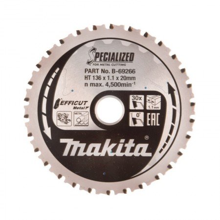 Pjovimo diskas metalui MAKITA HM 136x20x1,1mm 30T-Metalo pjovimo diskai-Pjovimo diskai-Makita Accessories-irankiai-darbui
