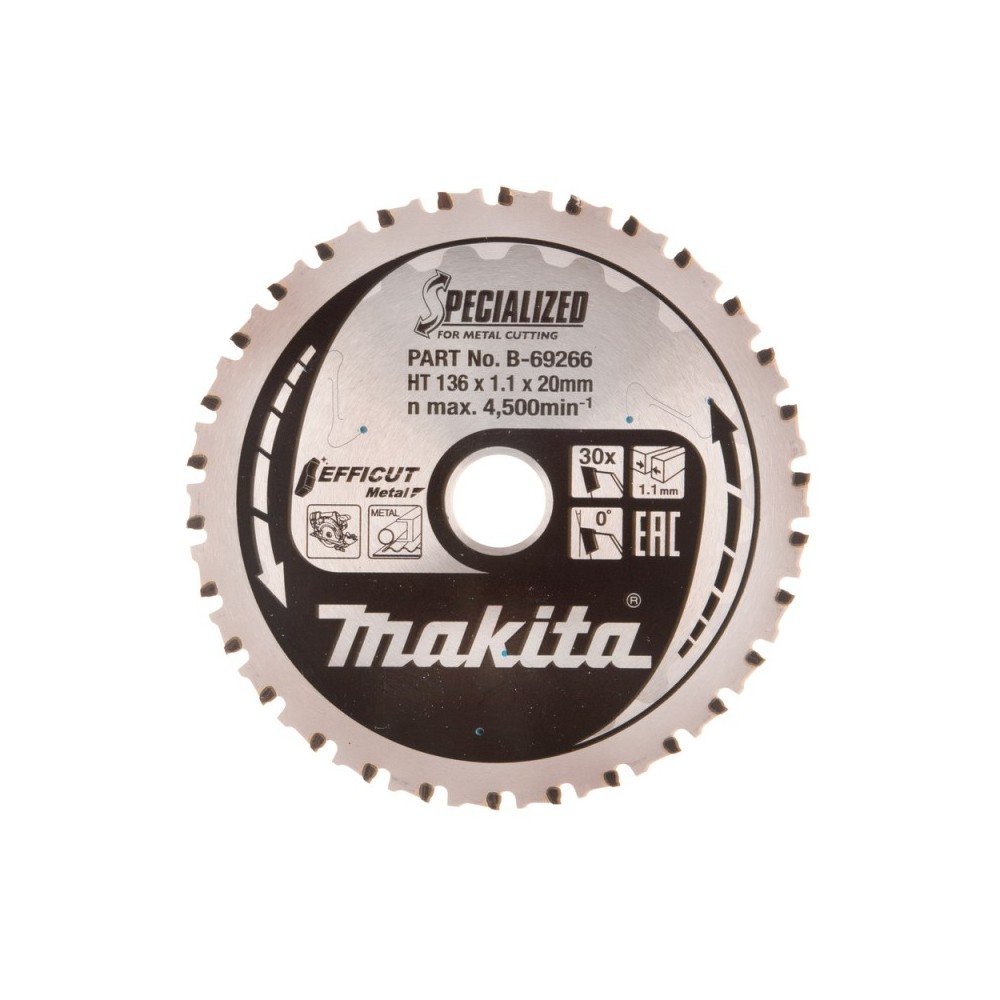 Pjovimo diskas metalui MAKITA HM 136x20x1,1mm 30T-Metalo pjovimo diskai-Pjovimo diskai-Makita Accessories-irankiai-darbui