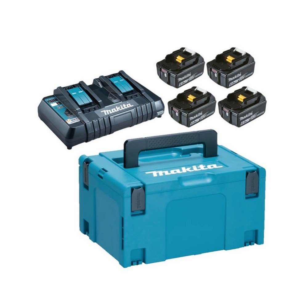 Akumuliatorių ir įkroviklio komplektas MAKITA PowerPack 18V 4x6,0Ah-Įrankių akumuliatoriai ir jų priedai-Akumuliatoriniai įranki Akumuliatorių ir įkroviklio komplektas MAKITA PowerPack 18V 4x6,0Ah-Įrankių akumuliatoriai ir jų priedai-Akumuliatoriniai įranki