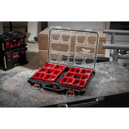 Plona dėžė priedams MILWAUKEE PACKOUT 50cm-Įrankių dėžės-Priedai įrankiams-Milwaukee-irankiai-darbui