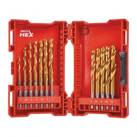 19 dalių metalo grąžtų rinkinys MILWAUKEE Shockwave HSS-G TIN-Įvairūs metalo grąžtai-Metalo grąžtai, frezos-Milwaukee Accessorie