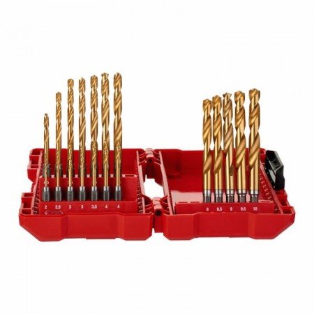 19 dalių metalo grąžtų rinkinys MILWAUKEE Shockwave HSS-G TIN-Įvairūs metalo grąžtai-Metalo grąžtai, frezos-Milwaukee Accessorie