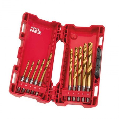 10 dalių metalo grąžtų rinkinys MILWAUKEE Shockwave HSS-G TIN-Įvairūs metalo grąžtai-Metalo grąžtai, frezos-Milwaukee Accessorie