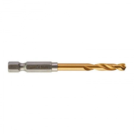 Metalo grąžtas MILWAUKEE Shockwave HSS-G TIN Ø 4,8 mm-Įvairūs metalo grąžtai-Metalo grąžtai, frezos-Milwaukee Accessories-iranki