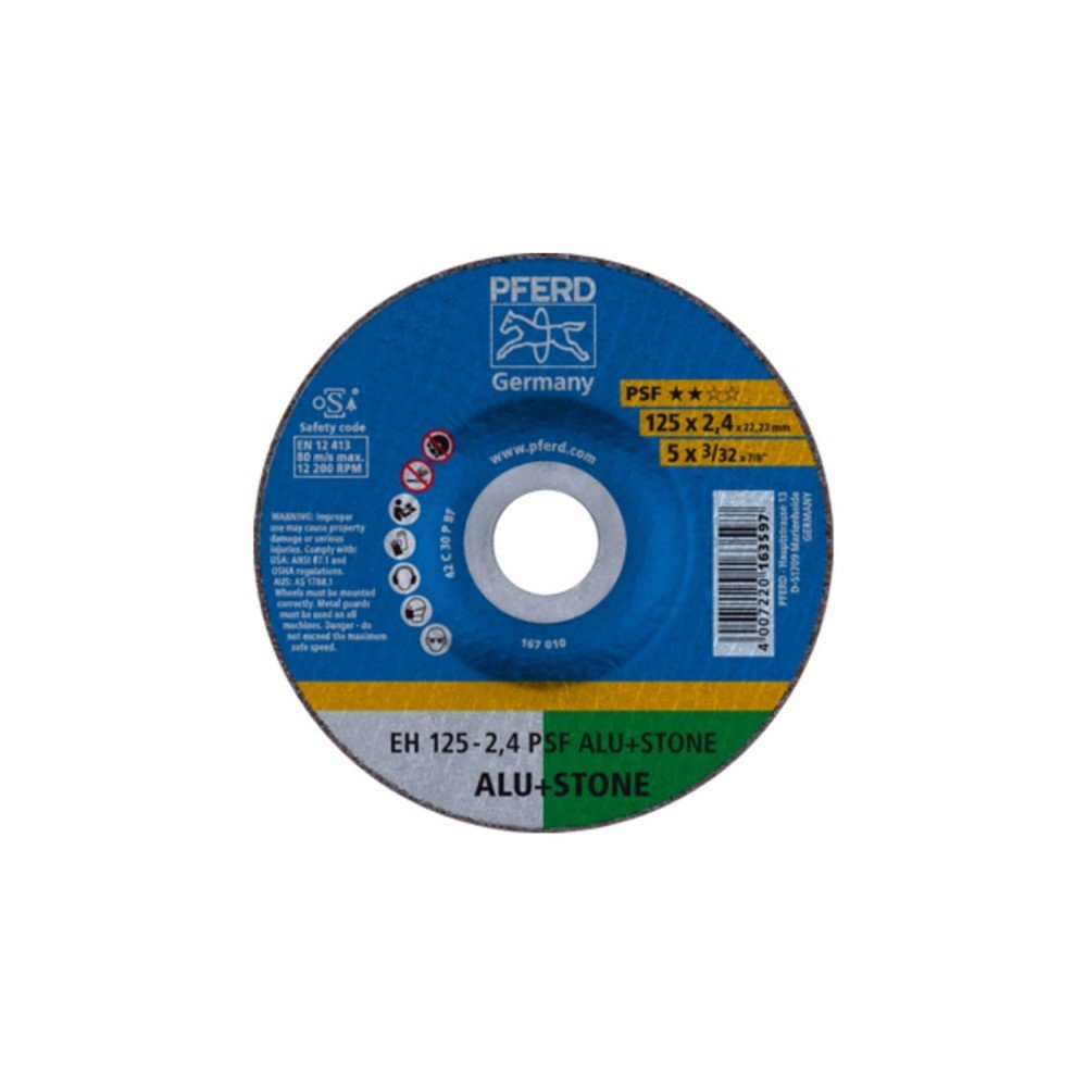 Akmens pjovimo diskas PFERD EH PSF Alu Stone 125x2,4mm-Abrazyviniai metalo pjovimo diskai-Medžio pjovimo staklės-Pferd-irankiai- Akmens pjovimo diskas PFERD EH PSF Alu Stone 125x2,4mm-Abrazyviniai metalo pjovimo diskai-Medžio pjovimo staklės-Pferd-irankiai-