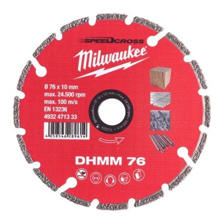 Universalus deimantinis diskas MILWAUKEE DHMM 76 76x10mm-Deimantiniai diskai-Pjovimo diskai-Milwaukee Accessories-irankiai-darbu