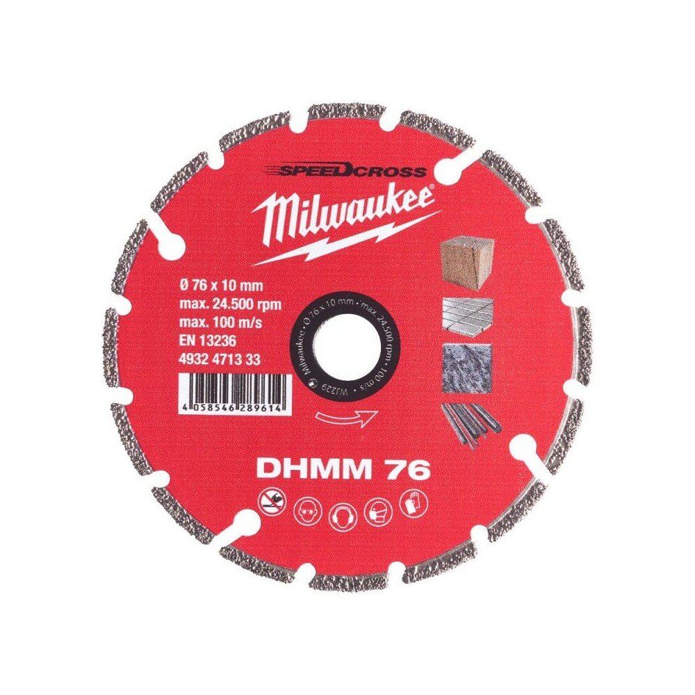 Universalus deimantinis diskas MILWAUKEE DHMM 76 76x10mm-Deimantiniai diskai-Pjovimo diskai-Milwaukee Accessories-irankiai-darbu