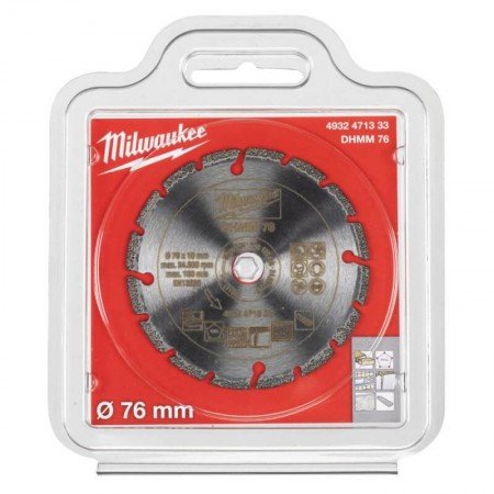 Universalus deimantinis diskas MILWAUKEE DHMM 76 76x10mm-Deimantiniai diskai-Pjovimo diskai-Milwaukee Accessories-irankiai-darbu