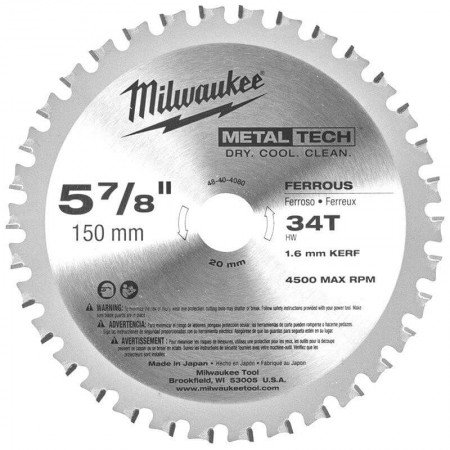 Pjovimo diskas metalui MILWAUKEE 150x1,6x20 34HW-Metalo pjovimo diskai-Pjovimo diskai-Milwaukee Accessories-irankiai-darbui
