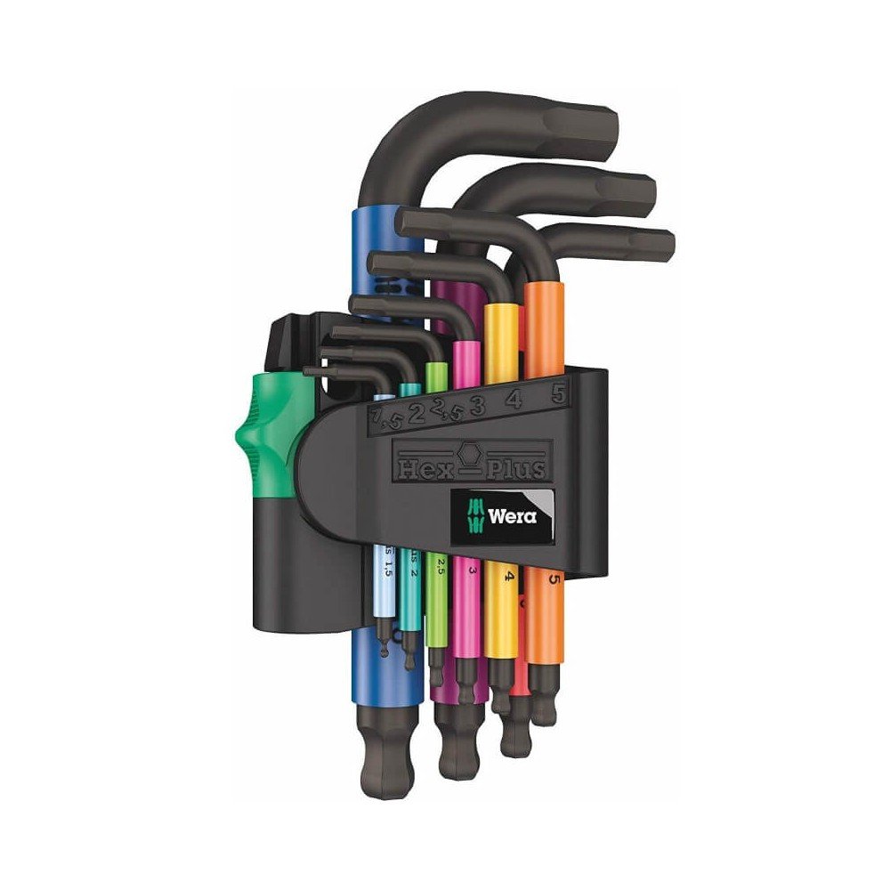 Šešiakampių raktų rinkinys WERA 950/9 Hex-Plus Multicolor-Šešiakampiai L-formos raktai-Rankiniai įrankiai-Wera-irankiai-darbui Šešiakampių raktų rinkinys WERA 950/9 Hex-Plus Multicolor-Šešiakampiai L-formos raktai-Rankiniai įrankiai-Wera-irankiai-darbui