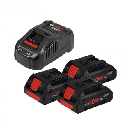 Akumuliatorių ir įkroviklio komplektas BOSCH GBA ProCORE 18V 3x4,0Ah-Įrankių akumuliatoriai ir jų priedai-Akumuliatoriniai įrank
