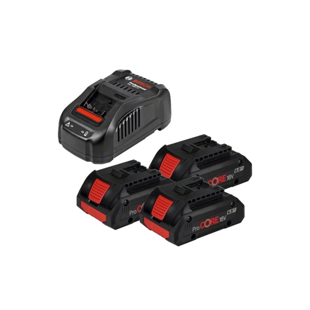 Akumuliatorių ir įkroviklio komplektas BOSCH GBA ProCORE 18V 3x4,0Ah-Įrankių akumuliatoriai ir jų priedai-Akumuliatoriniai įrank