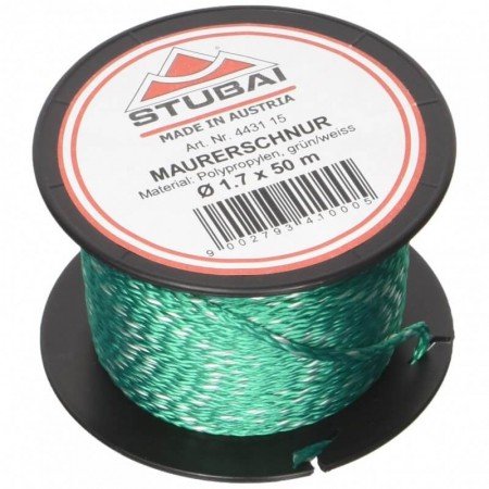 Statybinė virvė STUBAI Plumb Bobs Line 1,7mmx50m, žalia-Įvairūs priedai-Matavimo įrankiai-Stubai-irankiai-darbui