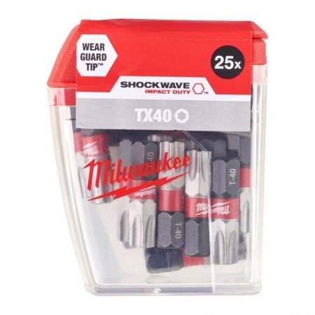 Smūginis sukimo antgalis MILWAUKEE TX40x25 1 vnt.-Atsuktuvų antgaliai, adapteriai-Suktuvai, gręžtuvai ir veržliasukiai-Milwaukee