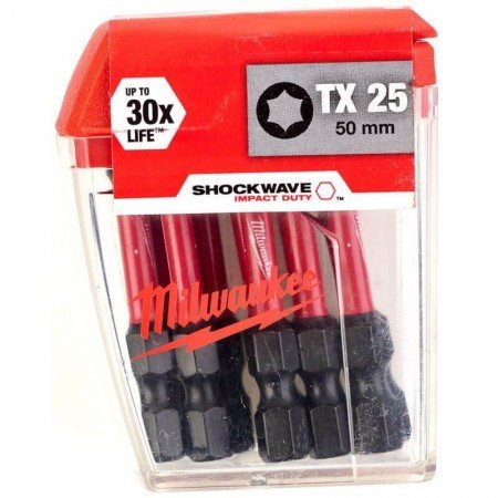 Smūginis sukimo antgalis MILWAUKEE TX25x50 1 vnt.-Atsuktuvų antgaliai, adapteriai-Suktuvai, gręžtuvai ir veržliasukiai-Milwaukee