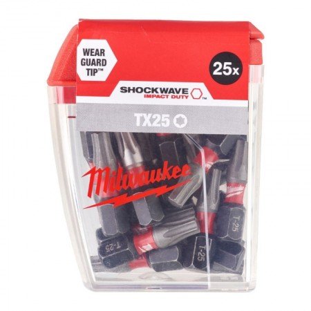 Smūginis sukimo antgalis MILWAUKEE TX25x25 1 vnt.-Atsuktuvų antgaliai, adapteriai-Suktuvai, gręžtuvai ir veržliasukiai-Milwaukee