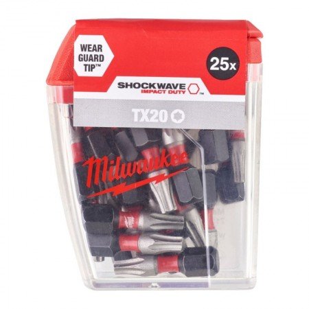 Smūginis sukimo antgalis MILWAUKEE TX20x25 1 vnt.-Atsuktuvų antgaliai, adapteriai-Suktuvai, gręžtuvai ir veržliasukiai-Milwaukee