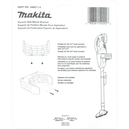 Sieninis laikiklis dulkių siurbliams MAKITA DCL180 ir DCL182-Priedai dulkių siurbliams-Dulkių siurbliai-Makita Accessories-irank