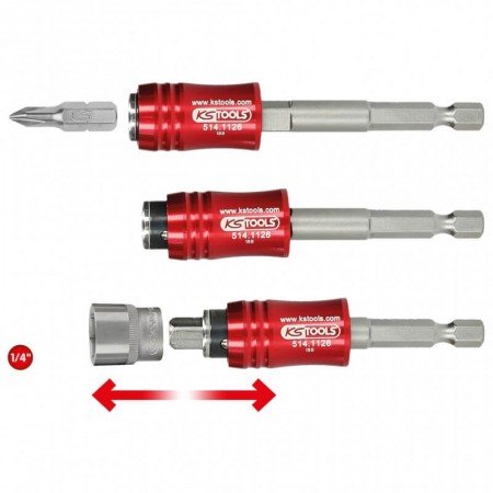 1/4“ magnetinis antgalių laikiklis KS TOOLS-Atsuktuvų antgaliai, adapteriai-Suktuvai, gręžtuvai ir veržliasukiai-KsTools-irankia