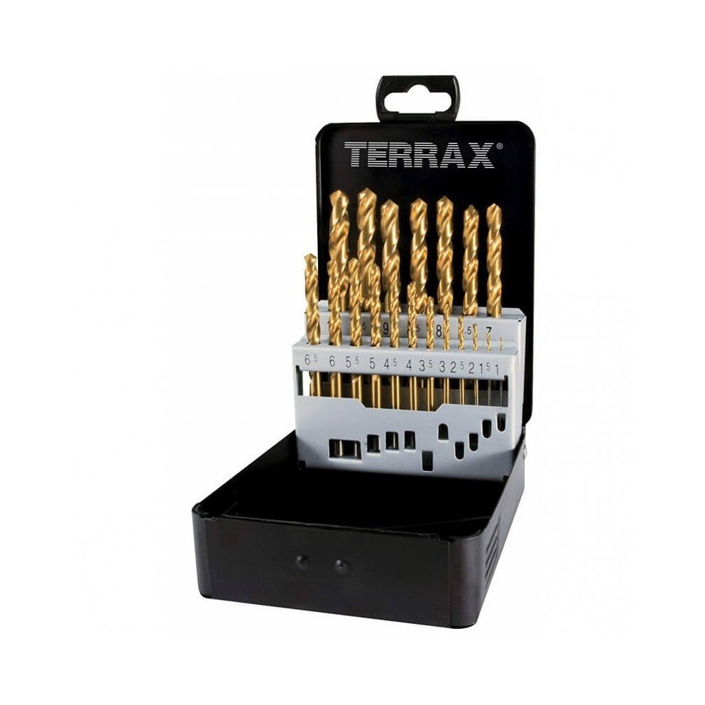 19 dalių grąžtų rinkinys RUKO Terrax HSS-G TiN-Grąžtų rinkiniai-Metalo grąžtai, frezos-Ruko-irankiai-darbui 19 dalių grąžtų rinkinys RUKO Terrax HSS-G TiN-Grąžtų rinkiniai-Metalo grąžtai, frezos-Ruko-irankiai-darbui