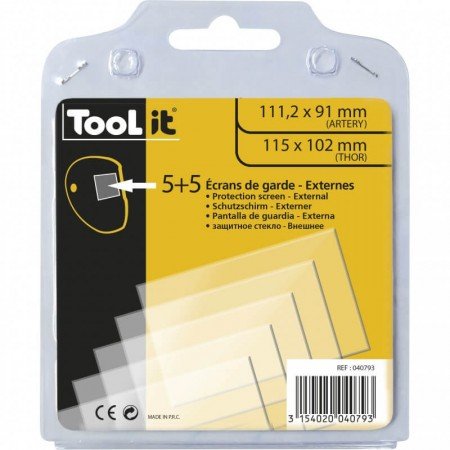 Išorinis apsauginis stikliukas suvirinimo kaukėms GYS 111,2x91mm, 5vnt.-Suvirinimo kaukės-Suvirinimo įrenginiai ir reikmenys-GYS