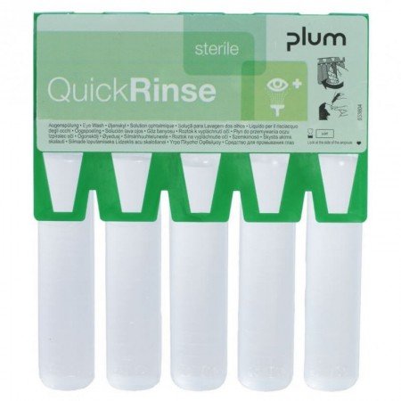 Akių plovimo ampulių papildymas PLUM QuickRinse, 5x20ml-Pirmoji pagalba akims-Higienos priemonės-Plum-irankiai-darbui