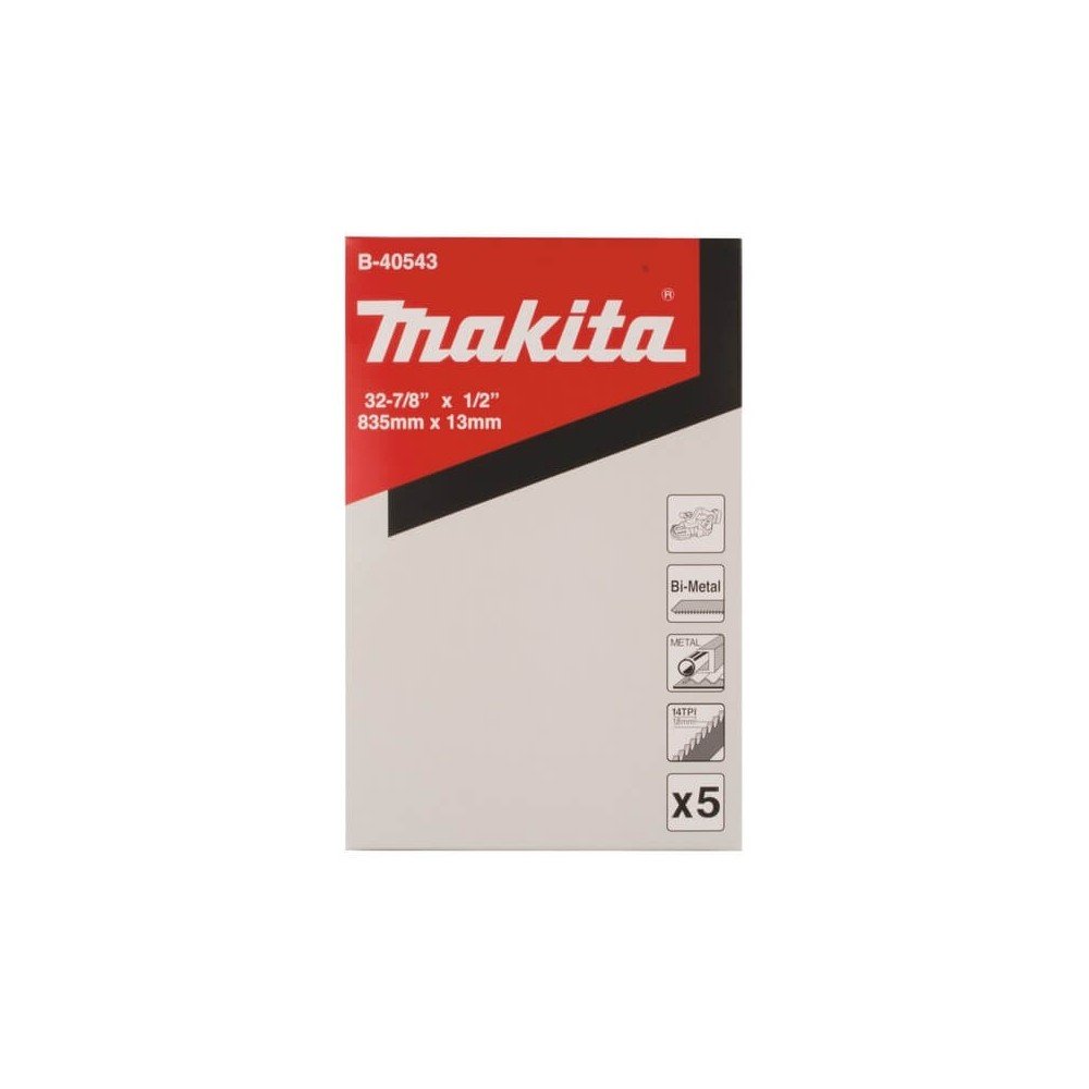 Pjovimo juosta metalui MAKITA 13x835 mm, 14 tpi, 5 vnt.-Metalo pjovimo juostos-Medžio pjovimo staklės-Makita Accessories-irankia Pjovimo juosta metalui MAKITA 13x835 mm, 14 tpi, 5 vnt.-Metalo pjovimo juostos-Medžio pjovimo staklės-Makita Accessories-irankia