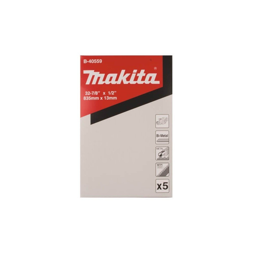 Pjovimo juosta metalui MAKITA 13x835 mm, 18tpi, 5 vnt.-Metalo pjovimo juostos-Medžio pjovimo staklės-Makita Accessories-irankiai Pjovimo juosta metalui MAKITA 13x835 mm, 18tpi, 5 vnt.-Metalo pjovimo juostos-Medžio pjovimo staklės-Makita Accessories-irankiai