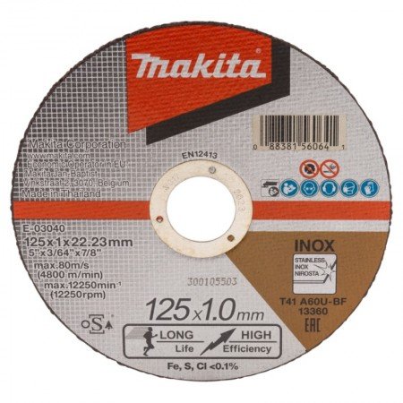 Pjovimo diskas MAKITA A60U RST 125x1mm-Abrazyviniai metalo pjovimo diskai-Medžio pjovimo staklės-Makita Accessories-irankiai-dar