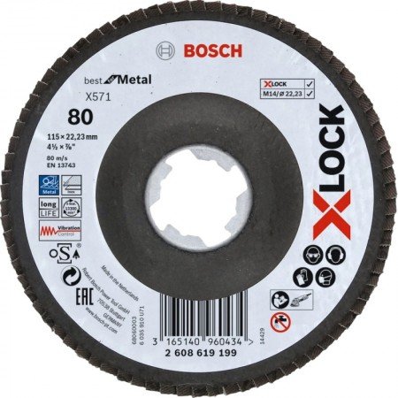 Šlifavimo diskas BOSCH 125 Z40 X-Lock-Lapeliniai šlifavimo diskai-Šlifavimo įrankiai-Bosch-irankiai-darbui