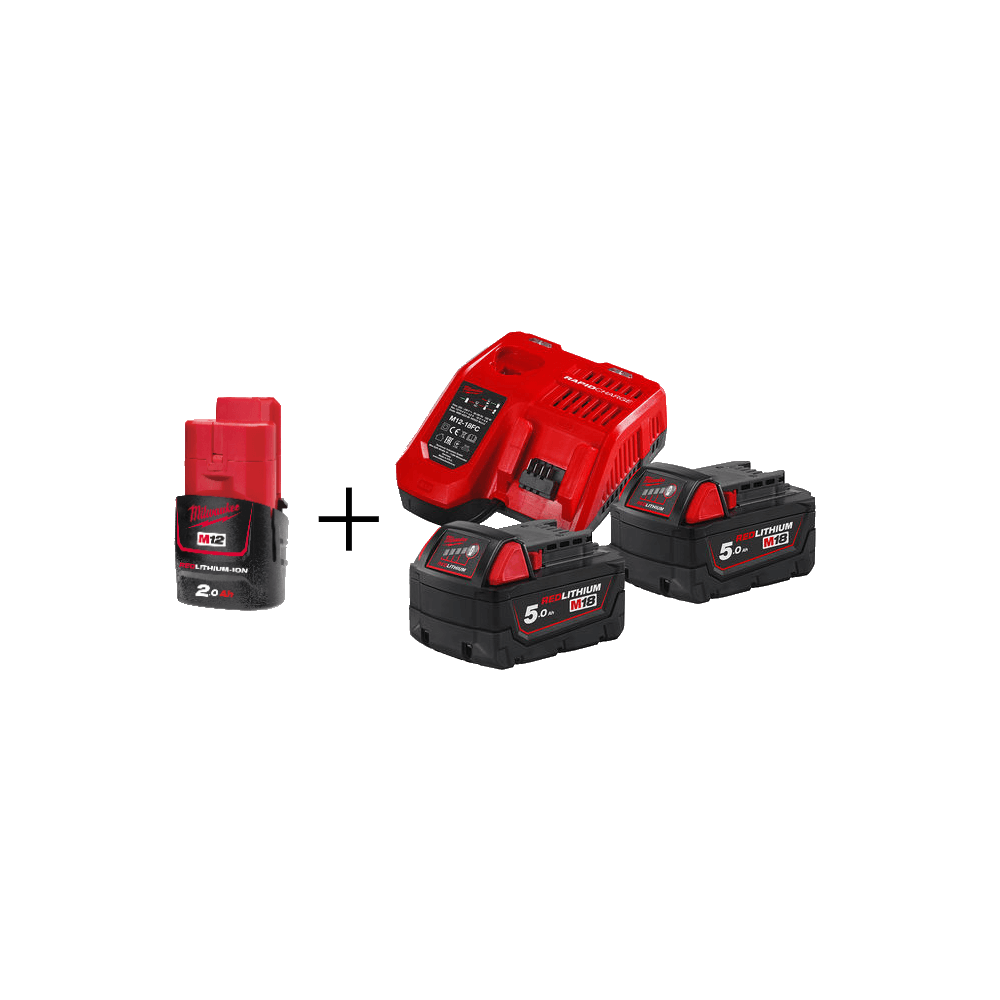 Akumuliatorių rinkinys MILWAUKEE M18 NRG-502 su priedu-Įrankių akumuliatoriai ir jų priedai-Akumuliatoriniai įrankiai-Milwaukee- Akumuliatorių rinkinys MILWAUKEE M18 NRG-502 su priedu-Įrankių akumuliatoriai ir jų priedai-Akumuliatoriniai įrankiai-Milwaukee-