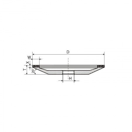 Deimantinis galandimo diskas PDT 12A2-20 125-16-2-10/32-Galandimo staklės-Medžio ir metalo staklės-Poltava Diamond Tools-irankia