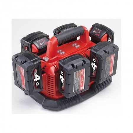 6-ių vietų akumuliatorių įkroviklis MILWAUKEE M1418 C6-Įrankių akumuliatoriai ir jų priedai-Akumuliatoriniai įrankiai-Milwaukee-