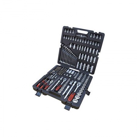 Raktų, terkšlių ir galvučių rinkinys KS TOOLS 1/4"+3/8"+1/2", 216 dalių-Galvutės, galvučių rinkiniai-Autoserviso įranga-KsTools-